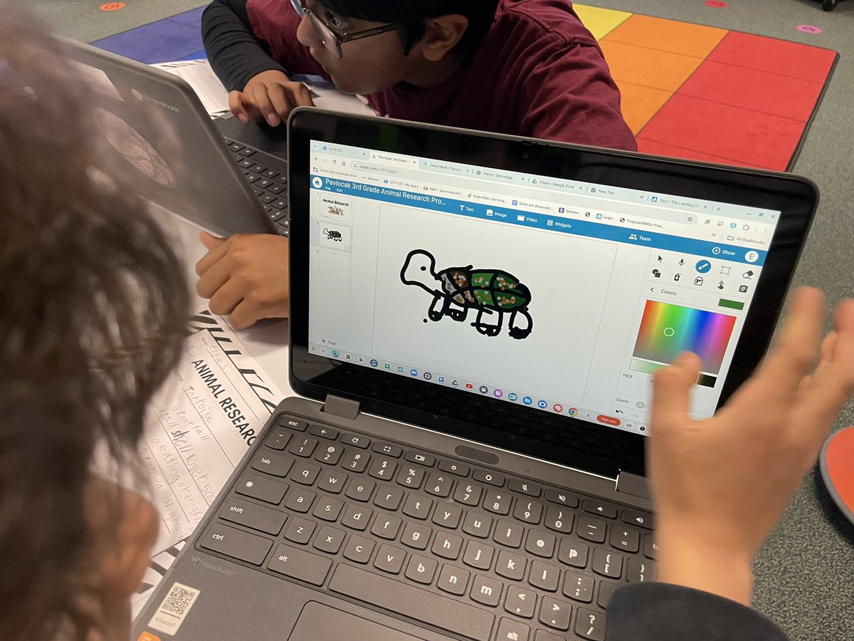 @pavlocak Ss creating the animal they’ve been researching using @Wixie_T4L. They are t finished but can you guess the animal they’ve been researching? ♥️ collaborating w @LRESBookworm. @LittleRiverLCPS