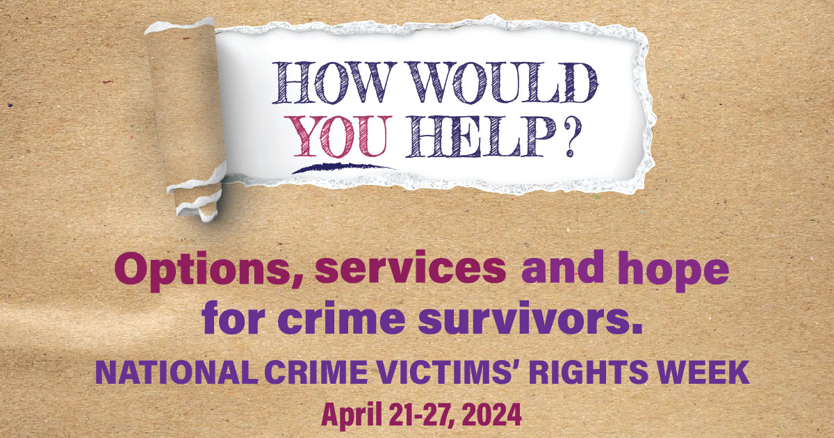 Delaware_CJC's tweet photo. Since 1981, National Crime Victims’ Rights Week is celebrated annually. April 21-27 is dedicated to learning about the effects of victimization &amp; to promote policies/programs to assist survivors. The CJC is proud to support crime victims through state &amp; federal grant programs. https://t.co/3zzwXYuFIx