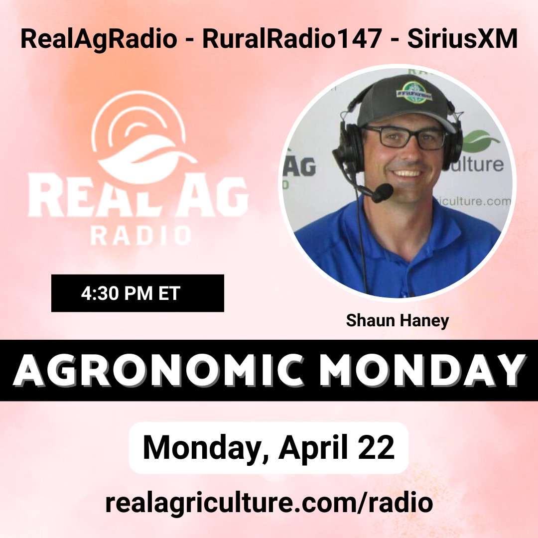Tune into #RealAgRadio at 430 E on @RuralRadio147 for #AgronomicMonday! Host @ShaunHaney is joined by @WheatPete to discuss a number of agronomic topics. Hear spotlight interview w/ Brad Ewankiw w/ @belchimcanada for #ManipulatorPGR, & don't miss the top #cdnag news stories!