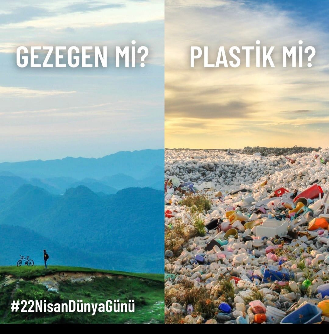 Yeryüzünün simgesel yaş günü ilan edilen 22 Nisan *Dünya Günü*, bu yılki teması 'Gezegen ve Plastik' ile plastiklerin ekosisteme ve tüm canlılara verdiği zararlara dikkat çekiliyor.