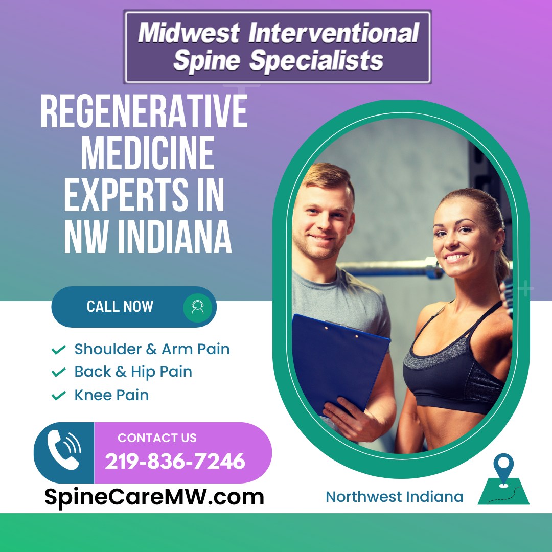Regenerative Medicine, not just for Athletes 🤸‍♀️
If you're looking for a Regenerative Medicine Expert, then you're coming to the right place. Here, at Midwest Interventional Spine Specialists, we have the exact experts you're looking for! 🤝
Call today to set up an appointment! 📞