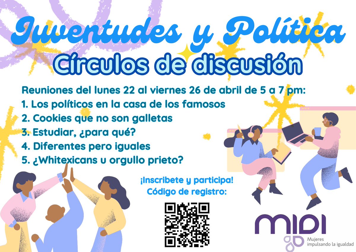 ¿Tienes entre 16 y 26 y te interesa la cultura política? 
¡Te invitamos a nuestros círculos de discusión de esta semana!
Liga de inscripción👇🏼 forms.gle/ZixZP37cADrMto…
