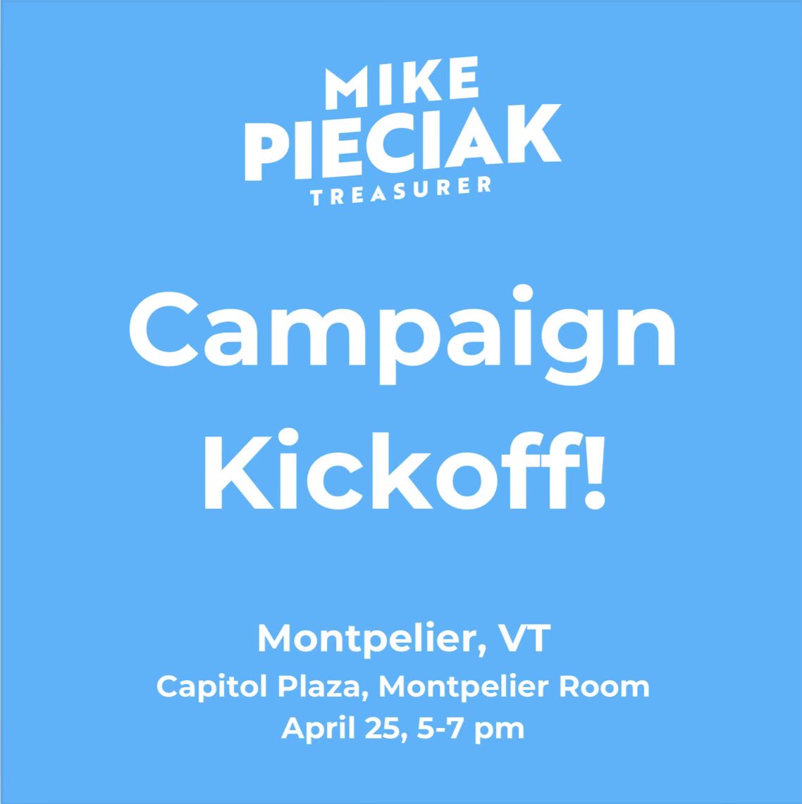 Join us this Thursday for our campaign kickoff!! Mike is fired up and ready to talk about 🏠housing,🌳climate,💵financial equity, and his plans for 2024! RSVP Today: secure.actblue.com/donate/montpel…