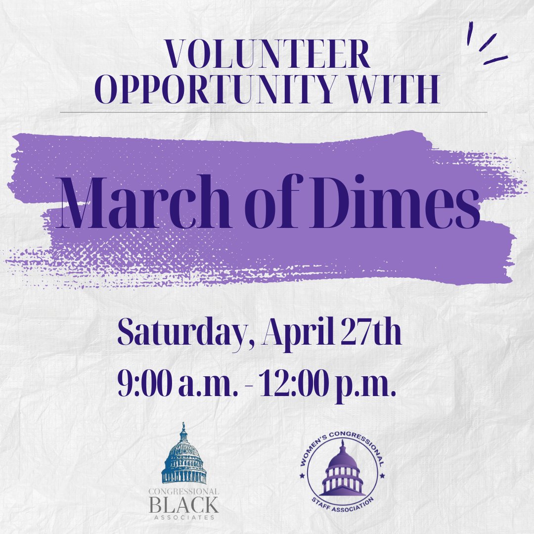 Join WCSA in collaboration with CBA to volunteer at March for Babies this Saturday, April 27th, at Nats Park in support of the health of all families. RSVP: docs.google.com/forms/d/e/1FAI…