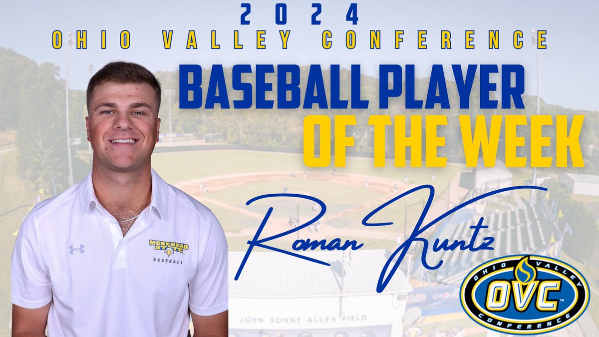 Another fantastic week has netted @MSUEaglesBsball's Roman Kuntz his third OVC Player of the Week award this season! MSU has won six of the 10 Player of the Week awards in the conference this season. Story: bit.ly/4d7NTdU #SoarHigher