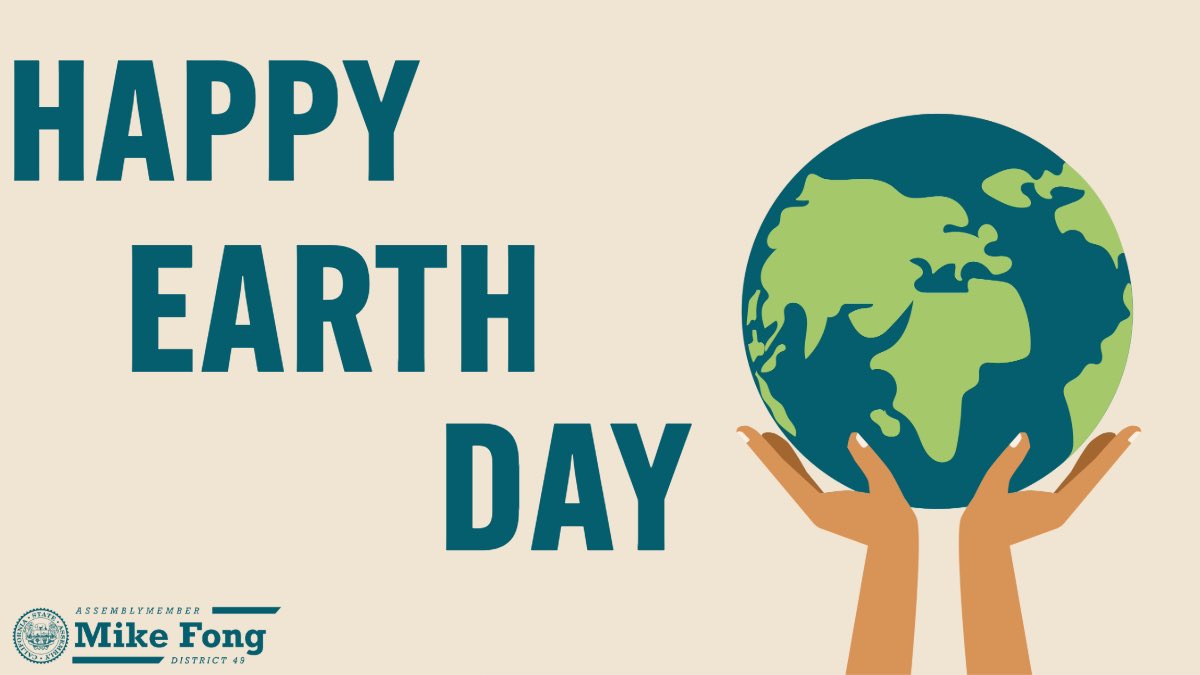 Happy Earth Day! California’s beautiful environment is one of a kind and we are lucky to call it our home! Today and every day, we must do more to protect and preserve the planet!