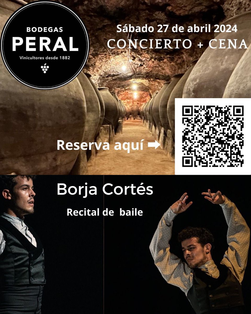 BodegasPeral's tweet photo. ¿No tienes planes para este sábado? Te proponemos el mejor!! 🎶🍷🍽️Pasarás una noche inolvidable, una cena amenizada por el bailaor Borja Cortés.
No dudes en contactarnos!⬇️
👩‍💻https://t.co/d27FmVnrfz
📞 918 943 237
📩 info@bodegasperal.com
#planesmadrid #madrid #vino #etnoturismo https://t.co/vhafiPcZTQ