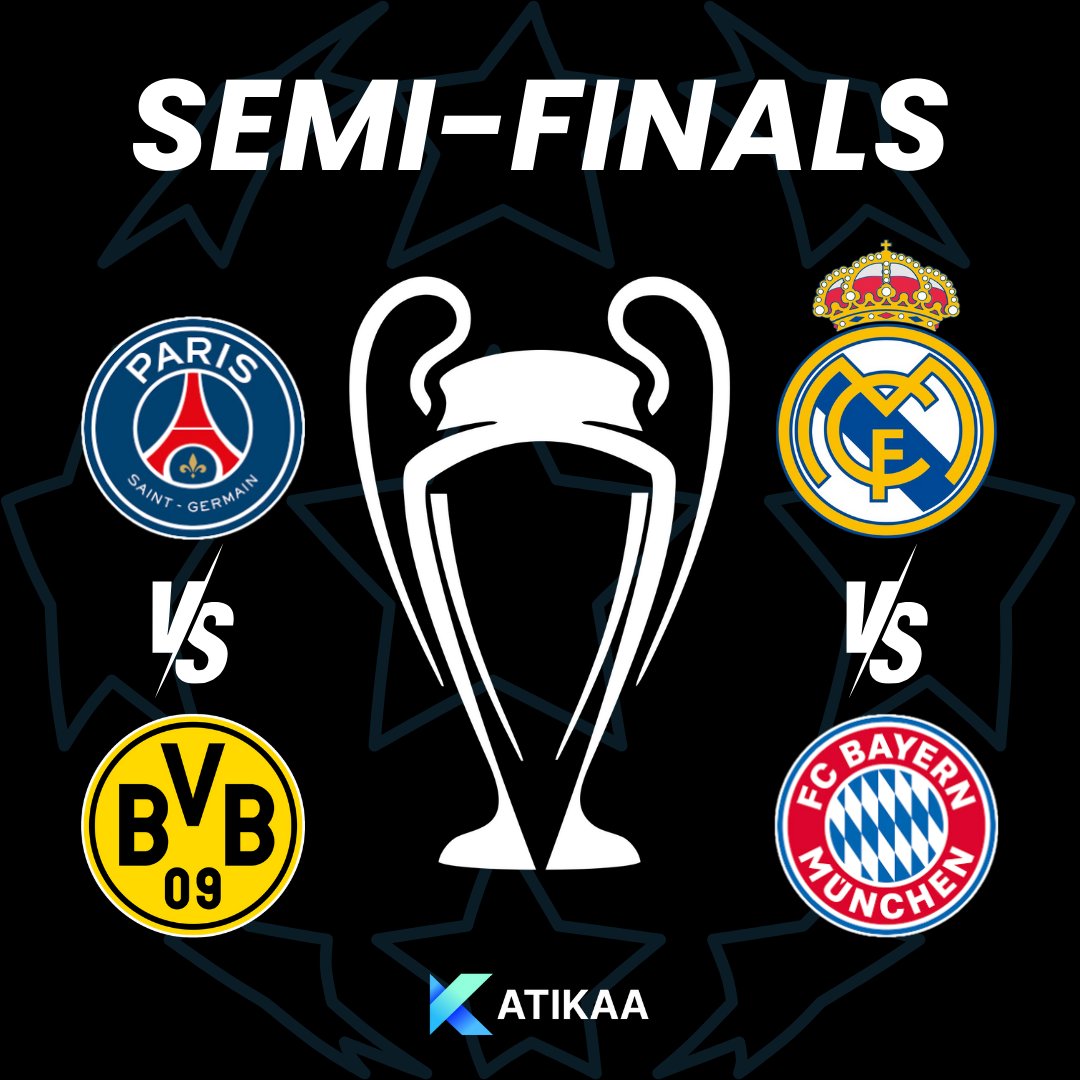 Who will dominate the semi-finals?

#gamepredictions #katikaa #premierleague #sportscommunity #footballnews #sportsforecast #footballleagues #betting #footballfans #fanbasedbetting