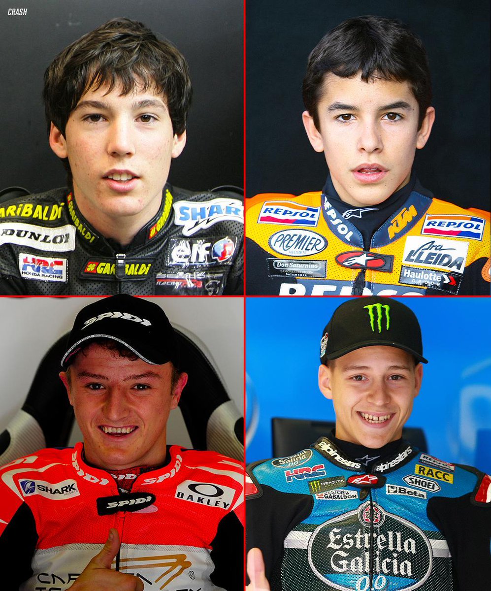 We took a deep dive into the #SpanishGP photo albums 📸😅  

Four #MotoGP riders at their first Grand Prix at Jerez 👶