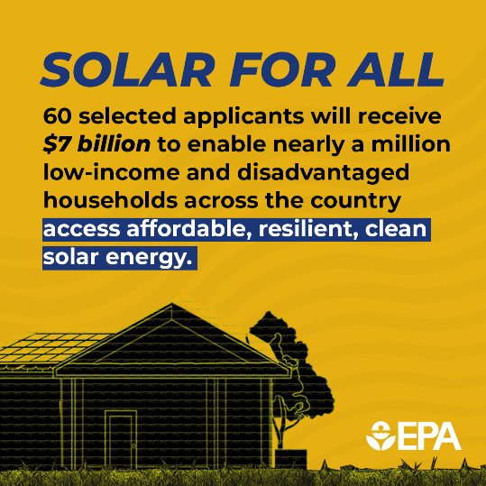 Big News: Because of the Inflation Reduction Act that Democrats Delivered: This Earth Day, the @EPA is announcing its selections for $7 billion in grant awards for the Solar for All competition.