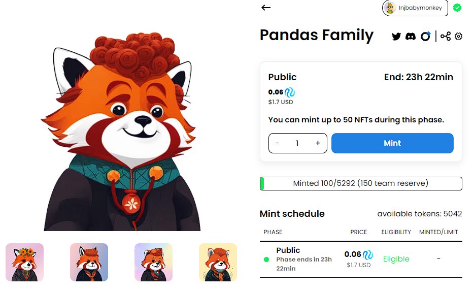 PandasNfts's tweet photo. Pandas Family NFTs . Public mint continues!
Time is very short, don't miss the opportunity
@injective 
✅Public - 0.06 $INJ  just
short time do
⏰End: 23hr   Minted 101/5292 very fast 
🚀Launchpad: https://t.co/CJ7pklDNCl
.
.
.
.
.
#InjectiveNFT #Injective #injective #inj #injnft https://t.co/yLYrkXpxpP