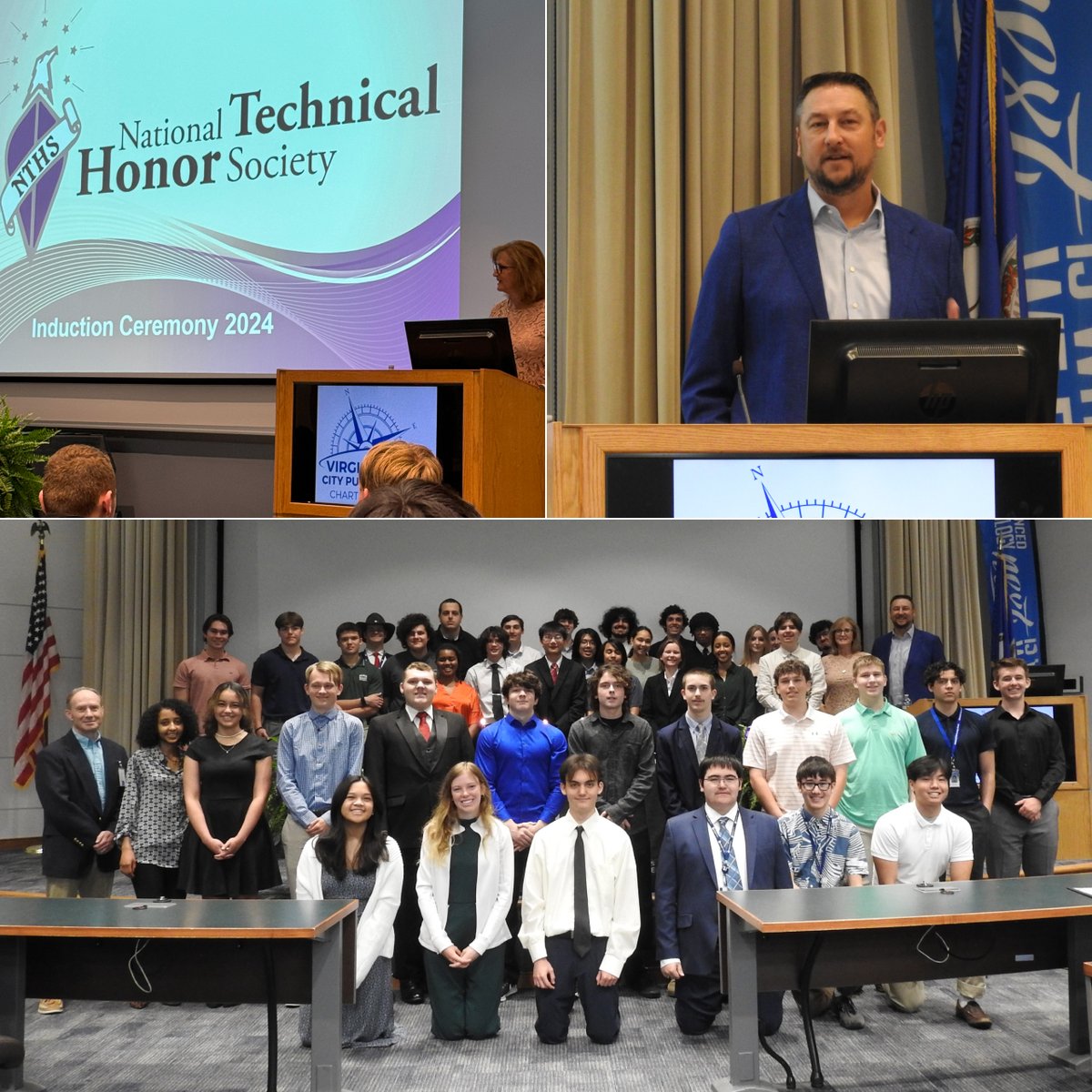 MarathonIT's tweet photo. Last Friday, Marathon's president Tony Cortinas gave a keynote talk at the NTHS Induction Ceremony at the @vb_atc. It was an honor to join these students, share Marathon's story and encouragement as they pursue their education and careers in tech! 

Congratulations! 👏👏👏 https://t.co/hWHSxuko86