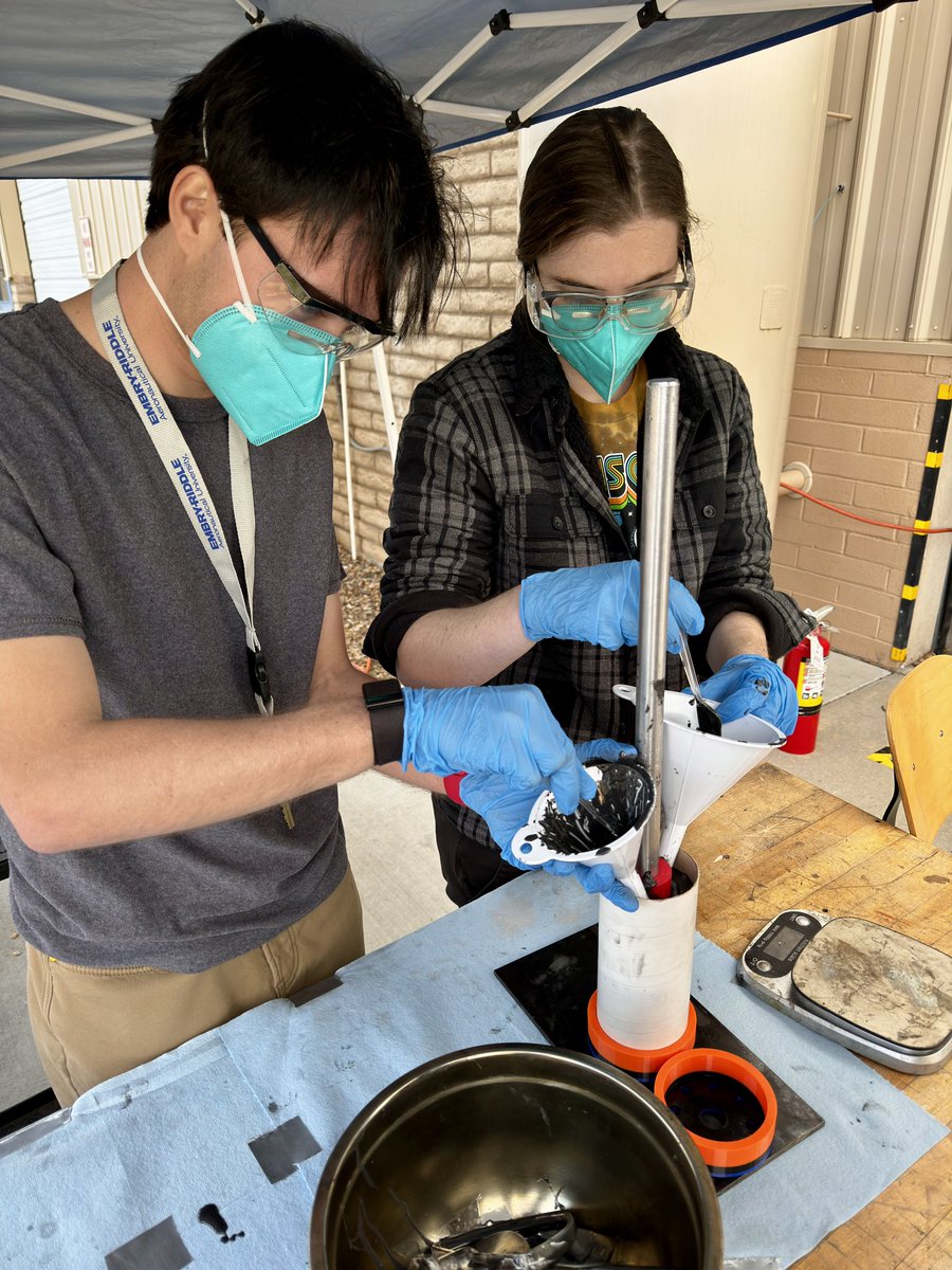 Meet “Kraz”: the latest hybrid fuel innovation by RDL! Made with a blend of HTPB and aluminum powder, this fuel is set up to propel us to new heights🌟A big shoutout to our eager freshman who got a hands-on experience, shadowing the mix process and diving right into the action🚀