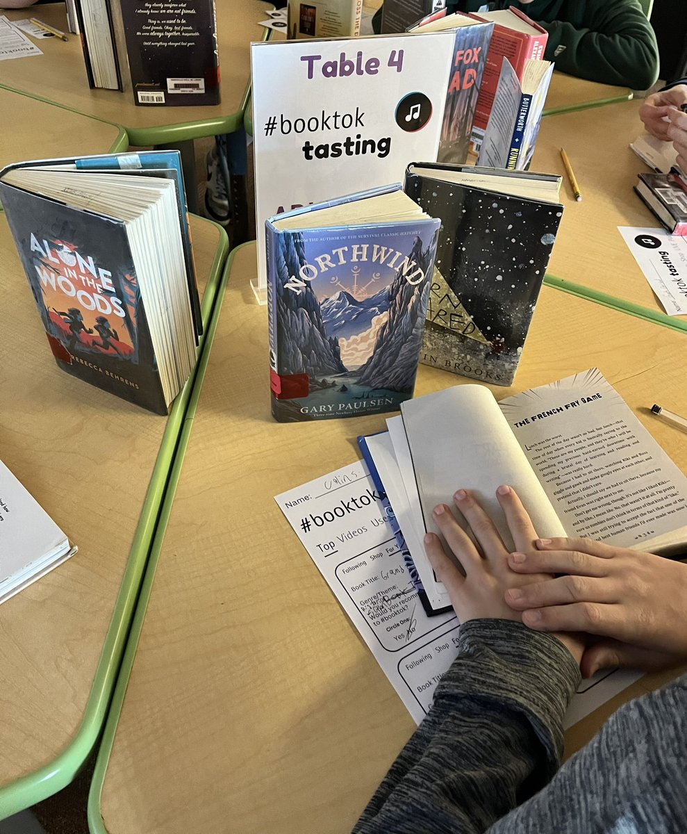 CC_MS_Library's tweet image. Our 8th graders needed a new independent reading book so the library gave them a #booktok themed book tasting! Look at the last pic to see what books they recommend to #booktok @CCCSD_MS @CCCSDtweets