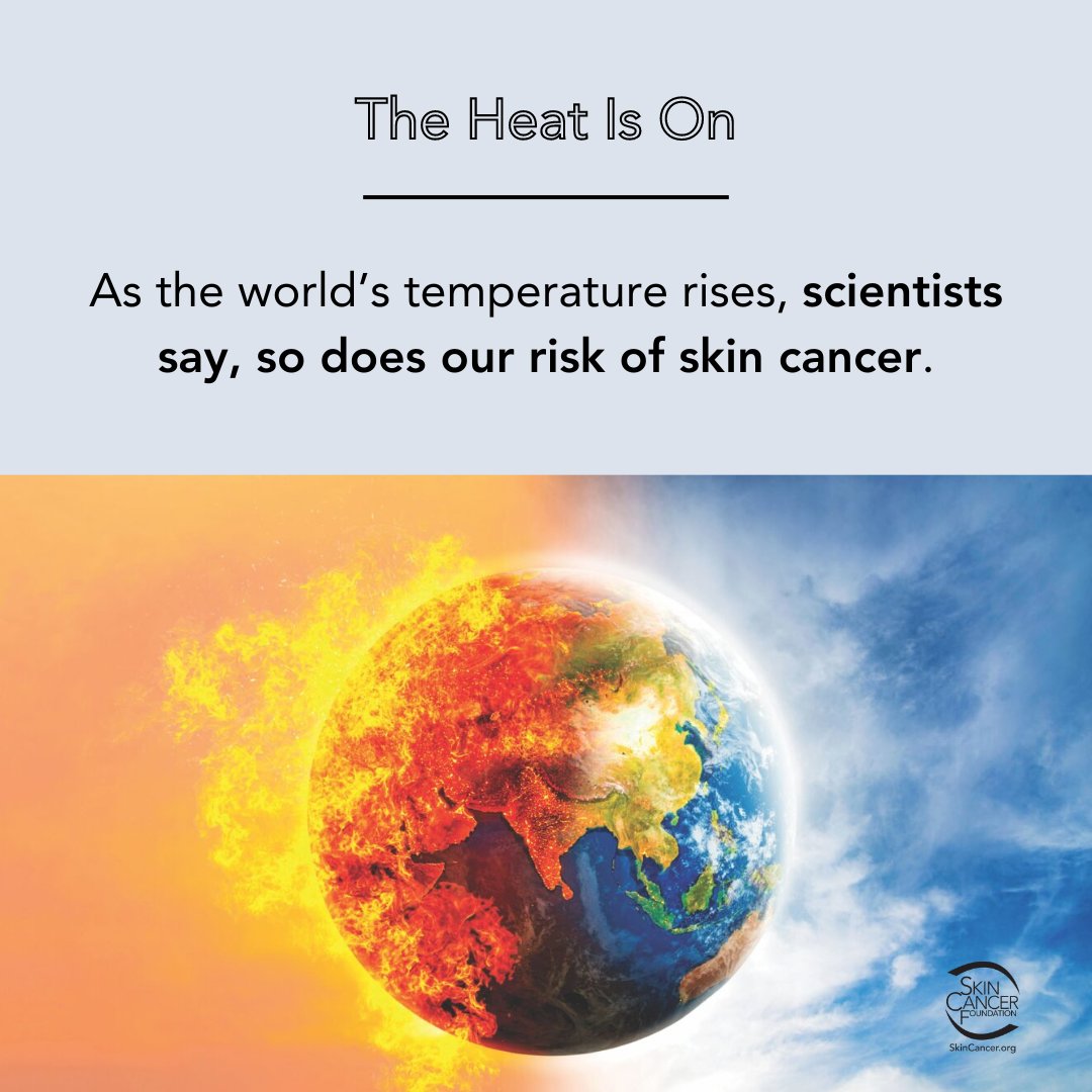 On Earth Day, we're highlighting the evolving conditions on our planet and their impact on skin health. Check out our recent blog article, The Heat Is on, which discusses UV radiation risks, sun-safe habits and more. skincancer.org/blog/the-heat-… #EarthDay #SkinCancer #SunProtection