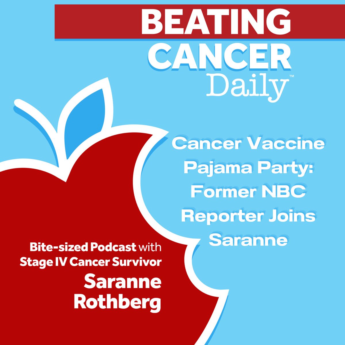BEATING CANCER DAILY RANKED #1 

“Cancer Vaccine Pajama Party' Former NBC Medical Reporter Kristen Dahlgren (The Pink Eraser Project Founder) joins Beating Cancer Daily Podcast Host and ComedyCures Founder Saranne Rothberg #AACR2024, @aacr_cancerresearch, @aacr_foundation