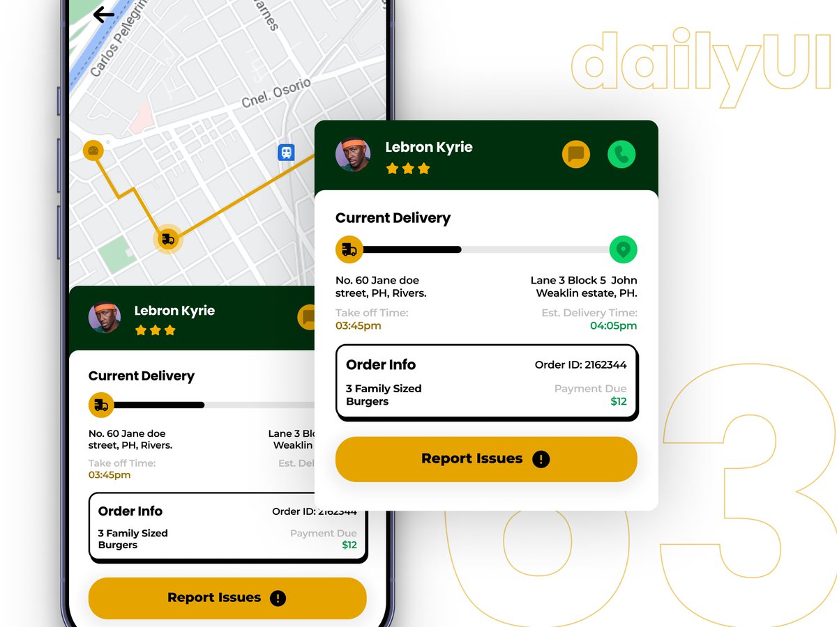 #Day63 #90DayUIChallenge,
Today, I designed a mobile user interface for order delivery that simplifies the process of tracking and managing deliveries.

Please share your thoughts on this.
#UIDesign #UserExperience #DesignChallenge @Dailyui
#userinterface #productdesigner #design