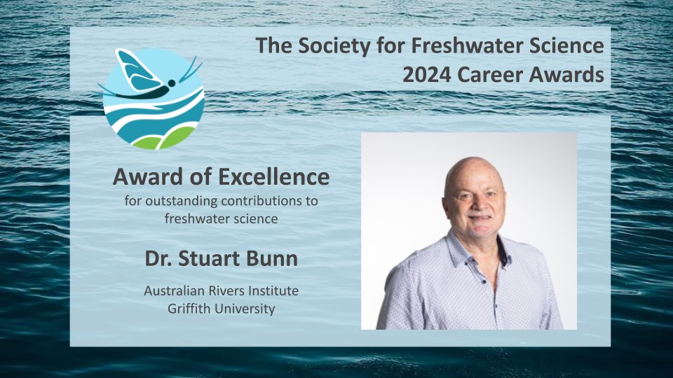 Congratulations to Dr. Stuart Bunn @GriffithARI, the 2024 Society for Freshwater Science (SFS) Award of Excellence recipient for his outstanding contributions to #Freshwater #Science! freshwater-science.org/award-excellen…

We look forward to celebrating your accomplishments at #2024SFS!