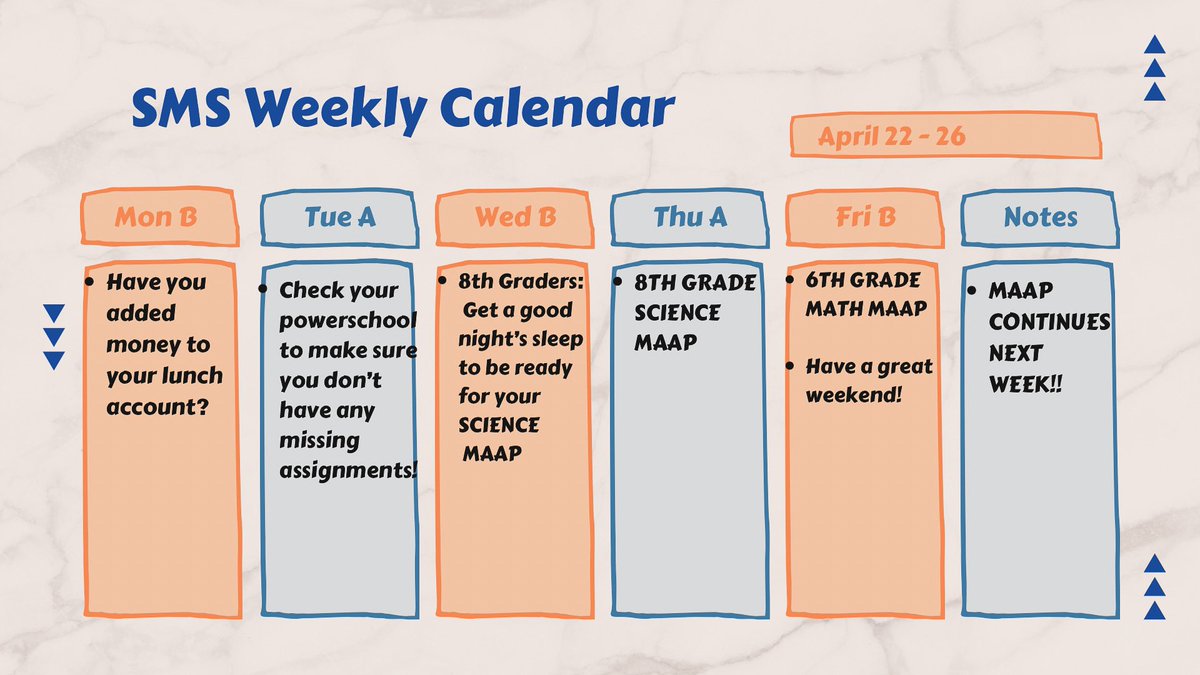 Here is what’s happening at SMS this week! #TeamDCS #ChargingTowardExcellence