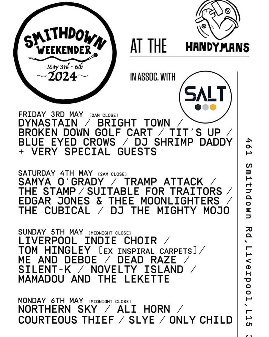 onlychildmusic's tweet photo. 👀 Two weeks from tonight 

🗓️ Bank Holiday Monday May 6 

📌 @handymanSmarket 

🎸 Band show 

🎶 Onstage 8pm 

🚪 FREE 

#SmithdownWeekender #Smithdown #SouthLiverpool #LiverpoolMusic on https://t.co/0rQODzT7i6