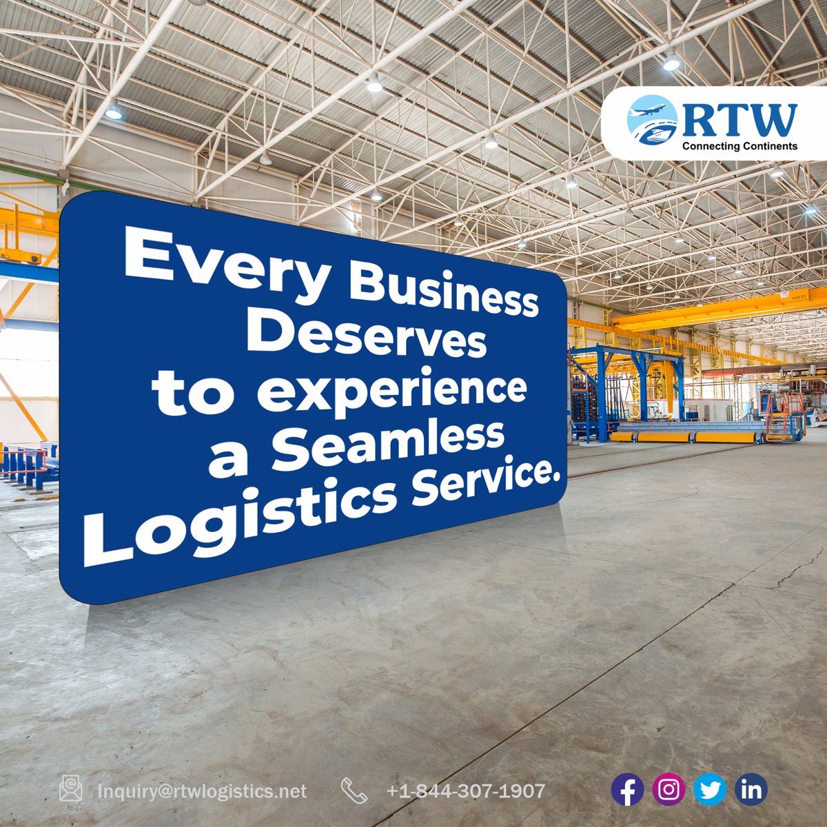 Unlock the power of seamless logistics for your business. 

Say goodbye to delays and inefficiencies with our tailored solutions. 

Elevate your operations and experience hassle-free delivery every time.

#rtw #rtwlogistics #logisticsupdate #logistics #freightsolutions