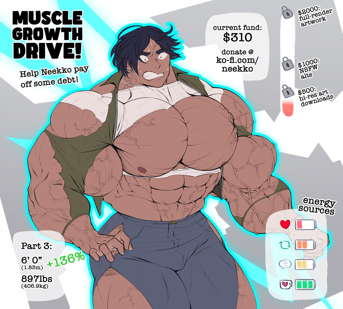 ⚡️💪MUSCLE GROWTH DRIVE!💪⚡️ Pt. 3 Oh no, that was their favorite jacket!!! Thanks so much again to everyone who has donated and shared and boosted this drive! 🩷🩷🩷✨ How big can we get them in the next 48 hours???!