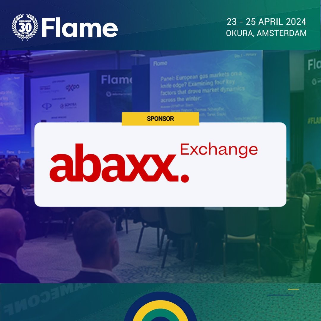 Find us at Flame! 

This week, Abaxx joins industry leaders and global experts at the 30th edition of <a href="/InformaConnect/">Informa Connect</a>'s <a href="/FlameConference/">Flame</a> in Amsterdam, where the entire #LNG value chain is gathered to find innovative solutions to #energy security, sustainability and affordability.