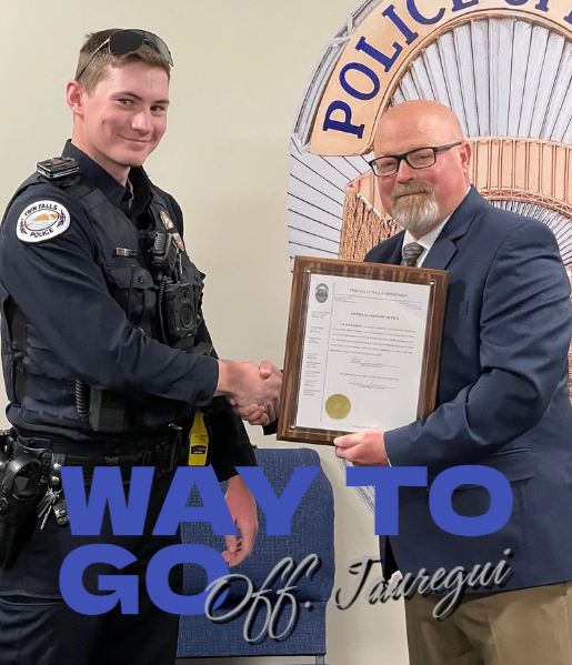At TFPD, we honor tradition by presenting employees with their signed oath of office on their one-year anniversary. Today, Chief Kingsbury congratulated Officer Jauregui for reaching this milestone. Thank you for your service! #thankyou #OathOfOffice #oneyear #commitment #TFPD