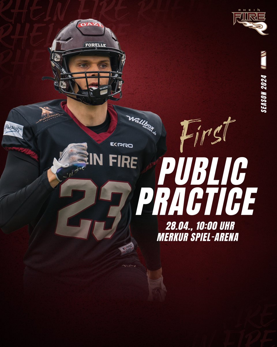 Join us for our first public training camp at the Arena-Sportpark on April 28th! From 10 AM onwards, come cheer on our team as they train, watch the Firecats‘ scrimmage, see the Pyromaniacs, get the new merchandise and meet the team afterwards! It’s going to be a massive event