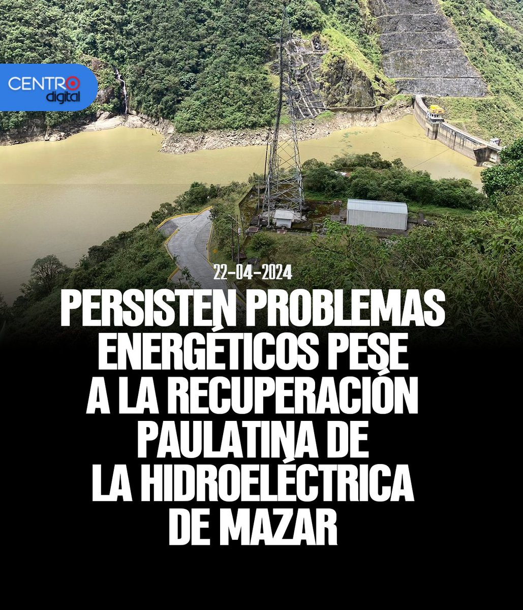 La hidroeléctrica de Mazar se encuentra funcionando pero su operatividad depende del nivel del embalse, informó @RecNaturalesEC , sin embargo, no quiere decir que se ha superado el inconveniente sobre la situación del sistema energético. Los detalles⤵️ instagram.com/p/C6EpshJs-lN/…