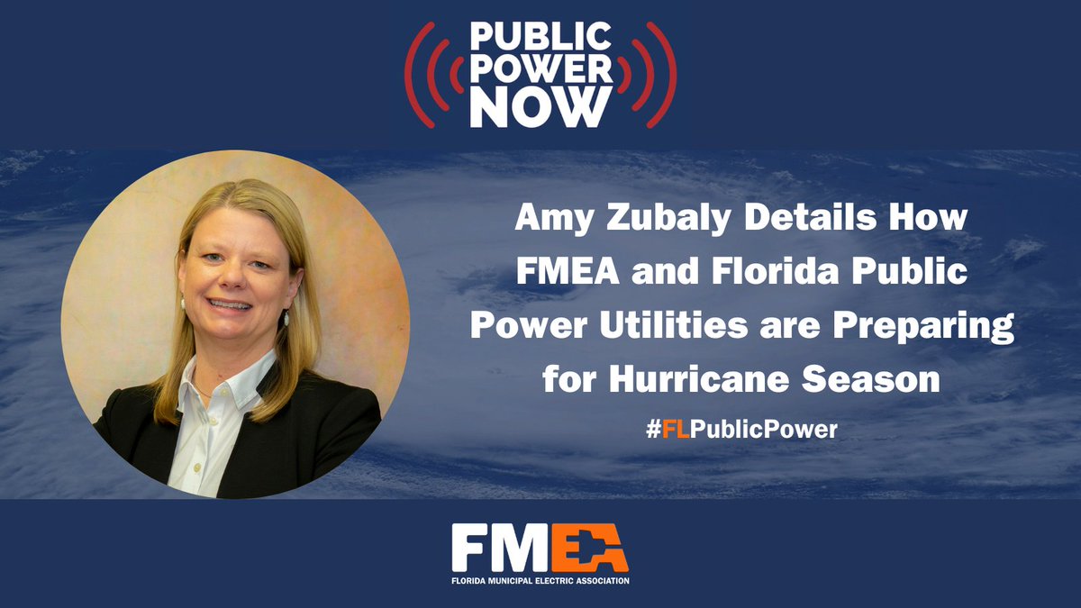 Listen to FMEA Executive Director Amy Zubaly share how FMEA & #FLPublicPower utilities are preparing for the upcoming #HurricaneSeason on @publicpowerorg's latest podcast: bit.ly/4b3IjYn. #PublicPower #HurricanePrep #BeReady