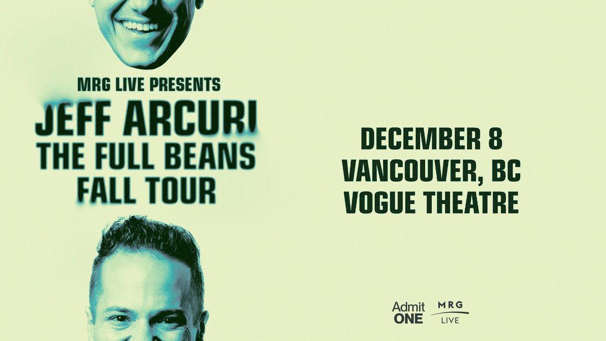 Don't miss stand-up comedian Jeff Arcuri when he brings his show to the Vogue! Get first access to tickets during our presale with the code MRGLIVE 🎤 Presale | 4/25 at 10AM local On Sale | 4/26 at 10AM local 🎟️: bit.ly/4a3NKFX