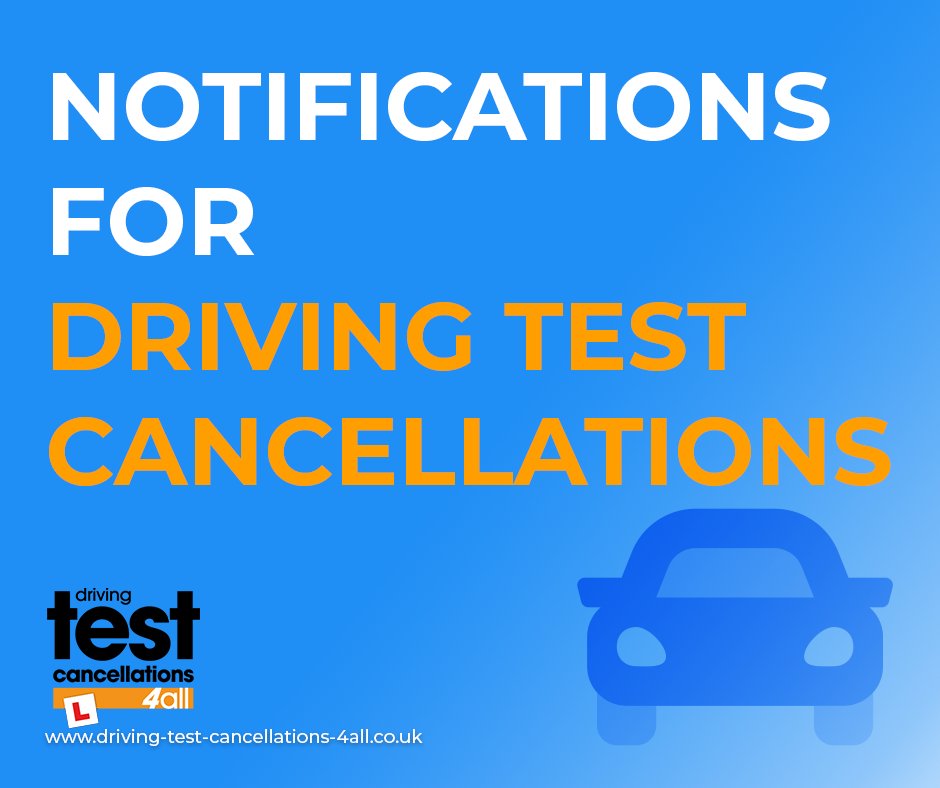 Can you get notifications for cancellations ❓

Yes! Our driving test cancellation checker searches for driving test dates that match your preferences and notifies you via email and push notifications from our app! 😀

Find a driving test 👇

ow.ly/tJlP50MMPM5

#drivingtest