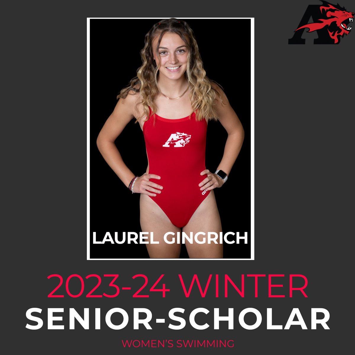 On Friday of last week, Laurel Gingrich was awarded the prestigious Senior-Scholar award in women's swimming!

Laurel is a 4x MAC individual champion while holding a 4.0 GPA.

Congratulations Laurel on the well deserved honor!