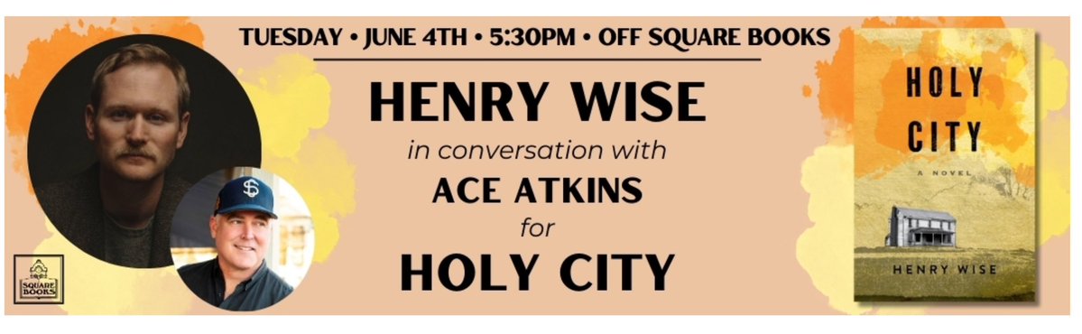 Two posts in a day is excessive for me, but I couldn’t wait to announce HOLY CITY’s book launch at @SquareBooks will involve the great @aceatkins. Looking forward to it, Ace! #booklaunch