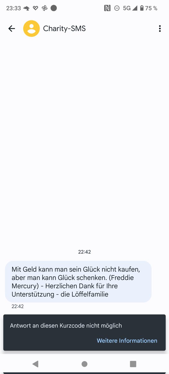 jazzlife75's tweet photo. Und das kam als Antwort, nachdem man die Löffelfamilie mit einer SMS-Spende für drei Minuten zum Leuchten gebracht hat ❤️ https://t.co/4YCy7smddx