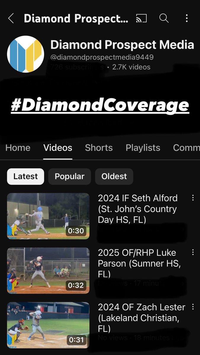 Are you following us on our #YouTube channel? We have tons of highlights from the HS season uploaded so far with plenty more to come. Over 2.7K player videos (with scout notes) sorted by events as well. FREE to subscribe and view. Give us a follow here: youtube.com/@diamondprospe…