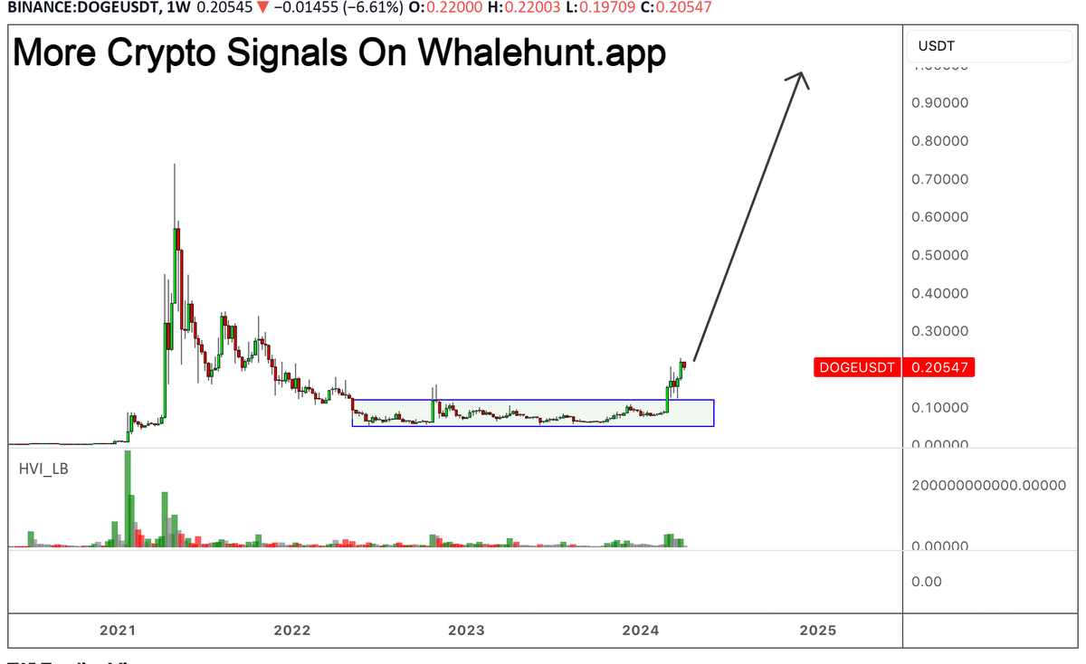 #DOGE Doge is going to 1$ and then where we go from there nobody knows. 

In the meantime just long and sit tight.
 
 Trade active: 
 maximum long
 
 Comment: 
 Long from 0.15
 
 Comment: 
 Set up still valid.
 
  #DOGEUSDT