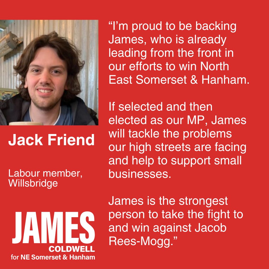 Very grateful to have Jack's support for the Labour selection contest in North East Somerset & Hanham.