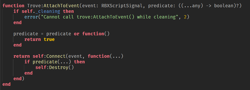 wiscript's tweet photo. @sleitnick Would you consider adding this method  to Trove? https://t.co/YYqYjtFYs0