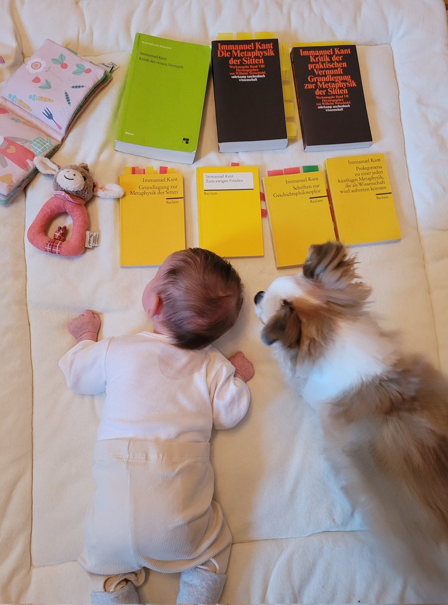 Alles Gute zum Geburtstag #Kant im Kantjahr. Nachdem Feuilleton &amp; Co. schon anhand der Kant Lektüre alle möglichen Fragen des Jahres beantworteten, widmen sich Tochter &amp; Hund der Lektüre &amp; fragen, wie viel Leckerlis/Kuscheleinheiten sollten sie kriegen und warum das ihr Recht ist