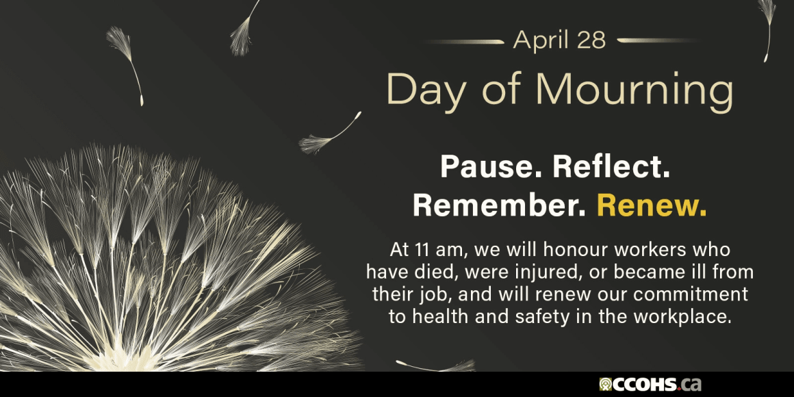 April 28-The National Day of Mourning is a day to remember & honour those lives lost/injured due to a workplace tragedy. It's a day to collectively renew our commitment to improving health/safety in the workplace & to preventing further injuries, illnesses & deaths
#DayOfMourning