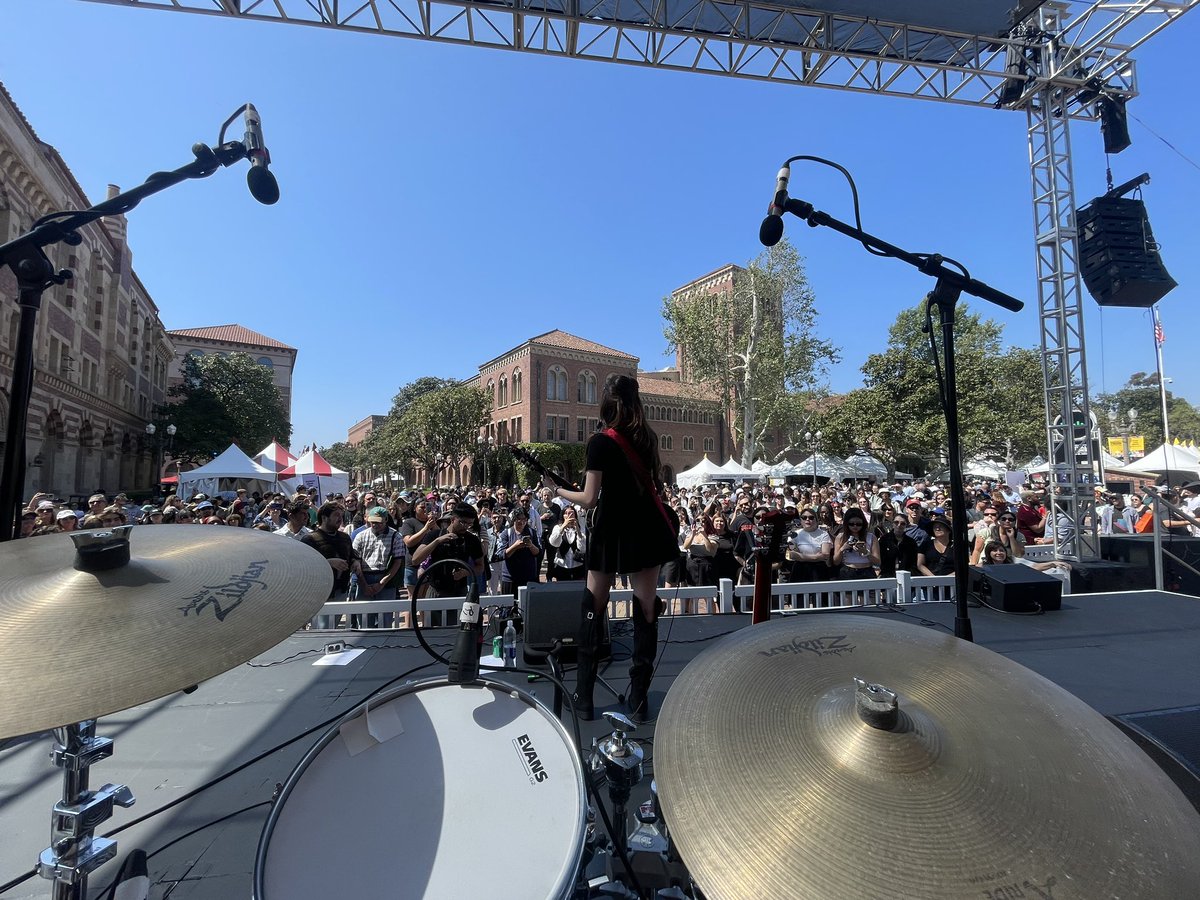 Always the best seat in the house! Amazing show yesterday at @latimesfob with Luna Day! Thank you @latimes and everyone who came to rock with us! ❤️#LATimesFOB #LunaDay #LunaDayBand #PlayZildjian