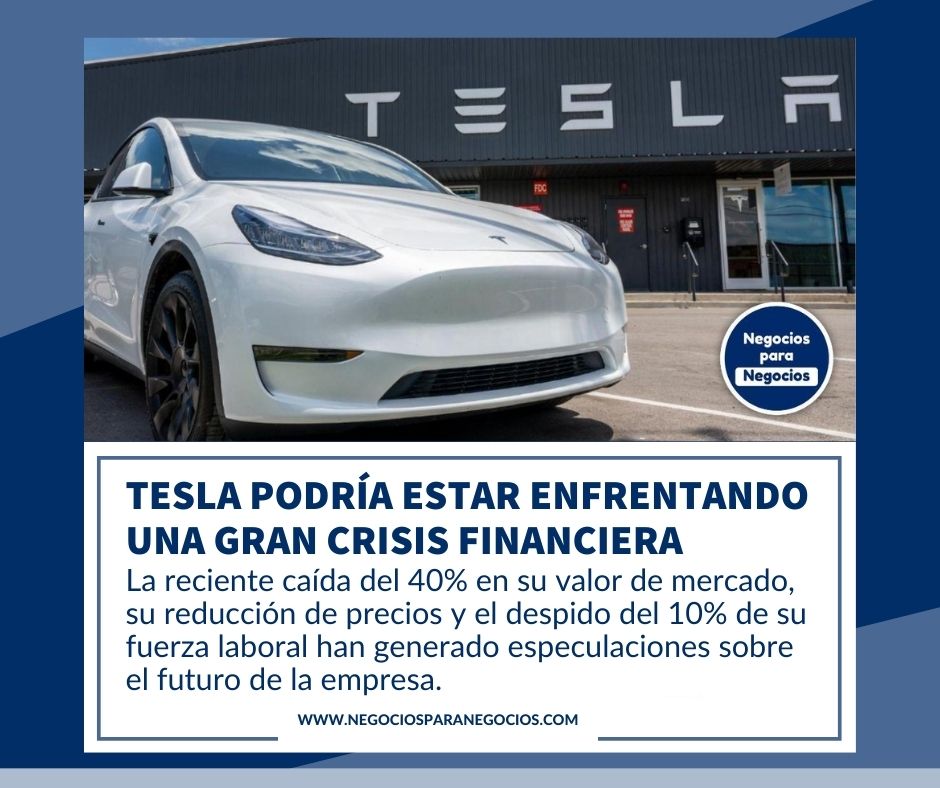 Más información 📲 negociosparanegocios.com/n/8288 ¡Tesla en apuros financieros! 💸 Entérate de los detalles sobre la posible crisis que enfrenta esta empresa líder en tecnología automotriz. #Tesla #CrisisFinanciera #Negocios #Economía #TecnologíaAutomotriz