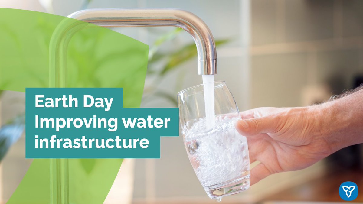 April 22 is #EarthDay 🌎! 

#DYK Ontario is investing over $800 million for water infrastructure projects across the province? 

The funding will help repair, rehabilitate, and expand critical drinking water, wastewater, and stormwater infrastructure.

ontario.ca/page/housing-e…