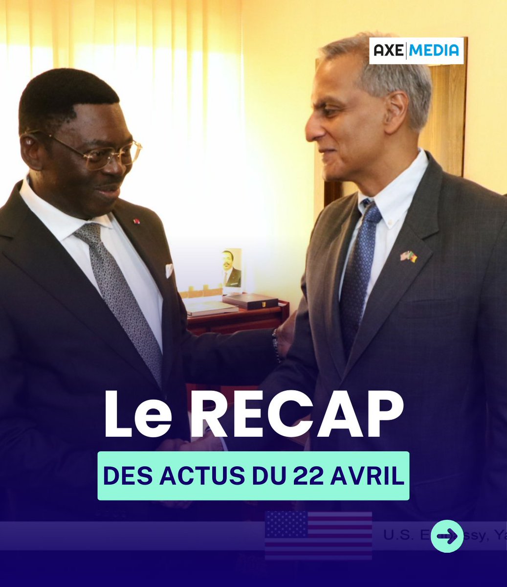 axemedia2023's tweet photo. En une minute, votre résumé de l'actualité du jour 🚨
#axemedia #minawao #sgpr #minsante #paludisme #beac #200fcfa https://t.co/jUrqoAze2V