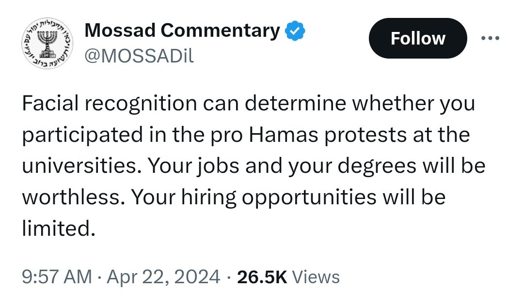 🇮🇱 Always playing the victim while they flex the power they say they don't have. Meanwhile: They use codespeak-'pro-hamas' = against Israel's geno cide. While disrespecting & disregarding Freedom of Speech & the First Amendment. Kvetching about your *speech,* while they take