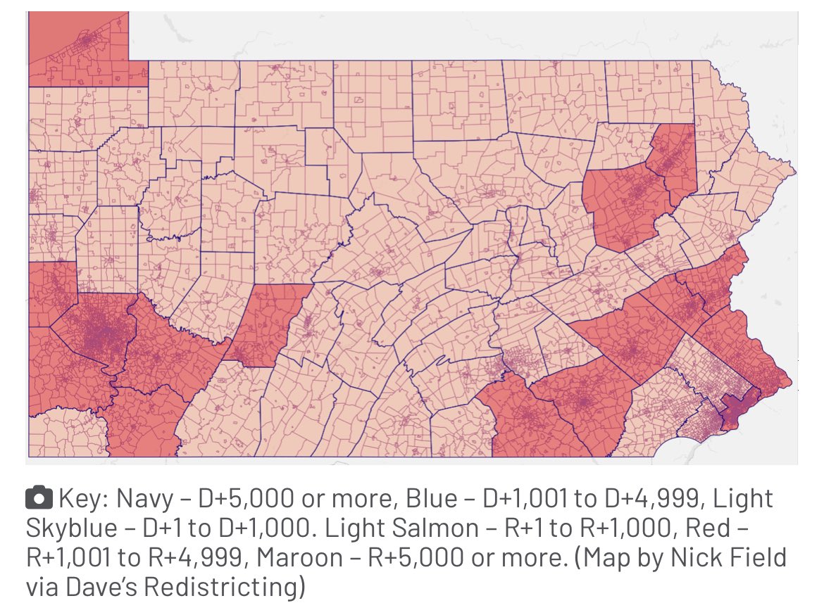 ScottPresler's tweet photo. Pennsylvania Voter Registration

If you want to win PA, please read this article:

“Pennsylvania GOP enjoys clean sweep of voter registration gains ahead of primary election.

“In 66 of PA’s 67 counties, the party with the most registrants is the same party that won that county in the 2020 Presidential contest. Luzerne is the only outlier…

“So while winning toss-up swing counties like Erie and Northampton will remain important, the margins in the Southeast and Southwest counties are bound to be the decisive factor in November.” 

https://t.co/e4t8uXhPgl