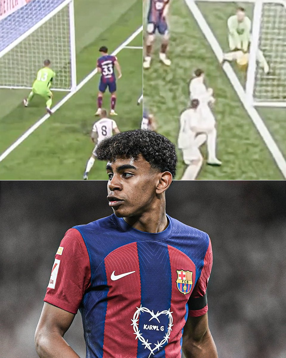 These angles of Lamine Yamal's effort against Real Madrid in ElClasico that wasn't awarded a goal 😮
