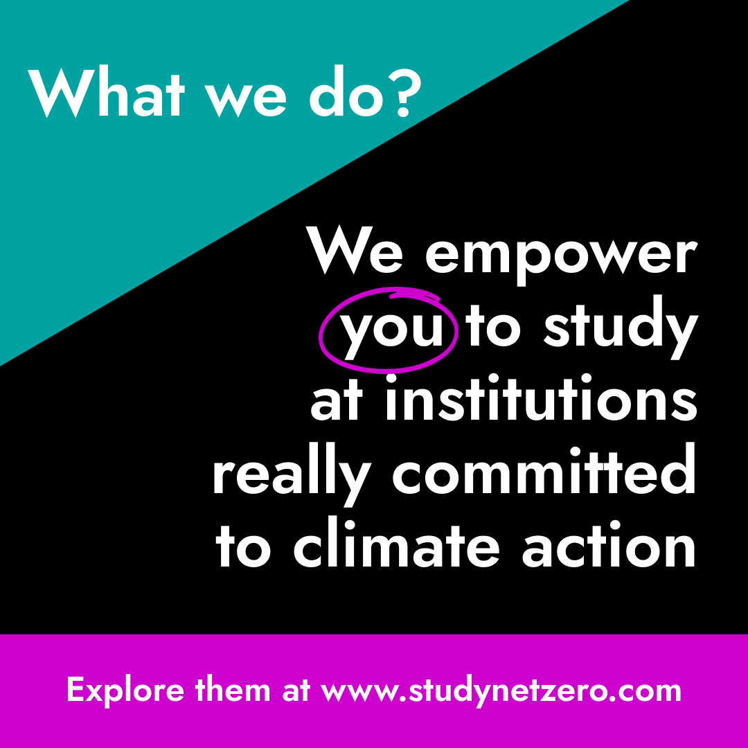 🌱 Today’s students are the changemakers of tomorrow!
At StudyNetZero, we're dedicated to helping students find educational institutions that align with their environmental values.
Let's shape a greener future together! studynetzero.com
#StudentEmpowerment #GreenEducation